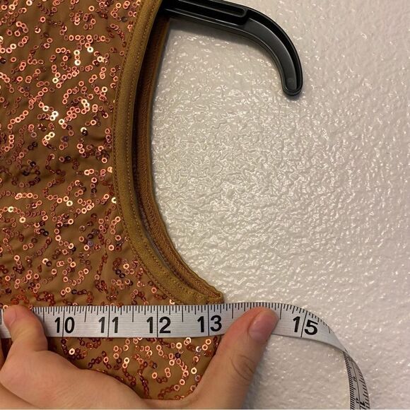 Weissman Elite dance costume dress bronze appliqué Your Love D13084 Adult XSA - Picture 8 of 12